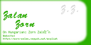 zalan zorn business card